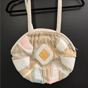 Stylish Beige and White Women's Bag